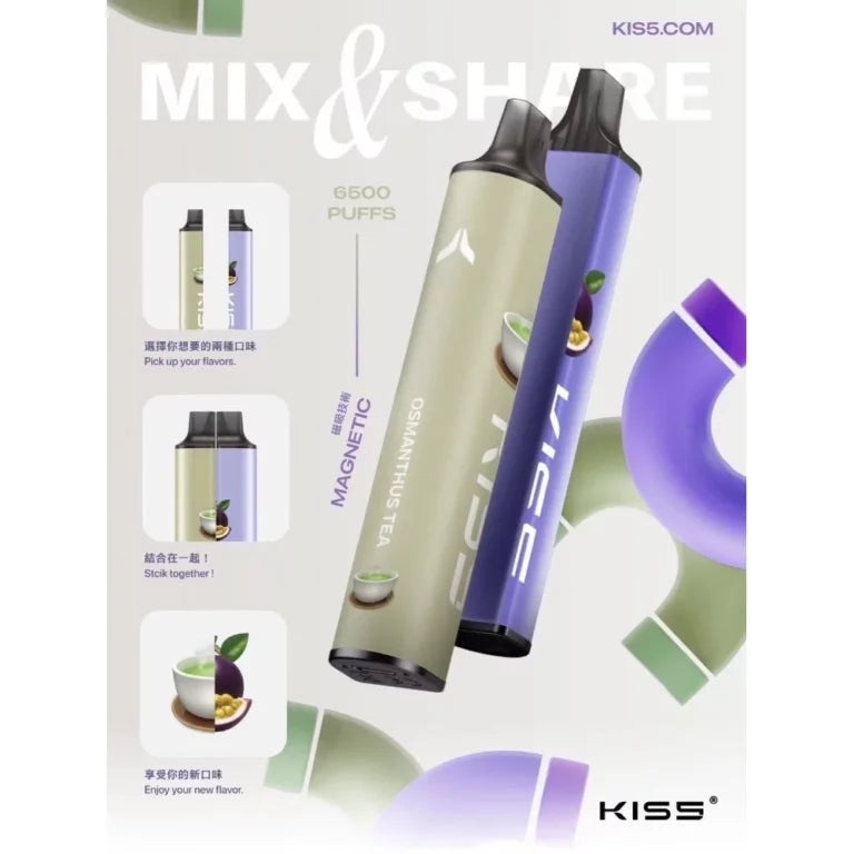 kiss拋棄式電子煙 6500口數 一次性可充電